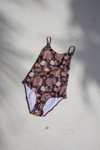 Salty Footprints Teens Swimwear - One Piece Chocolate