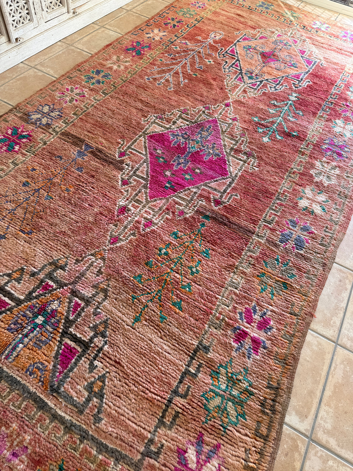 Moroccan Vintage Rug “Daisy” 382 x 191