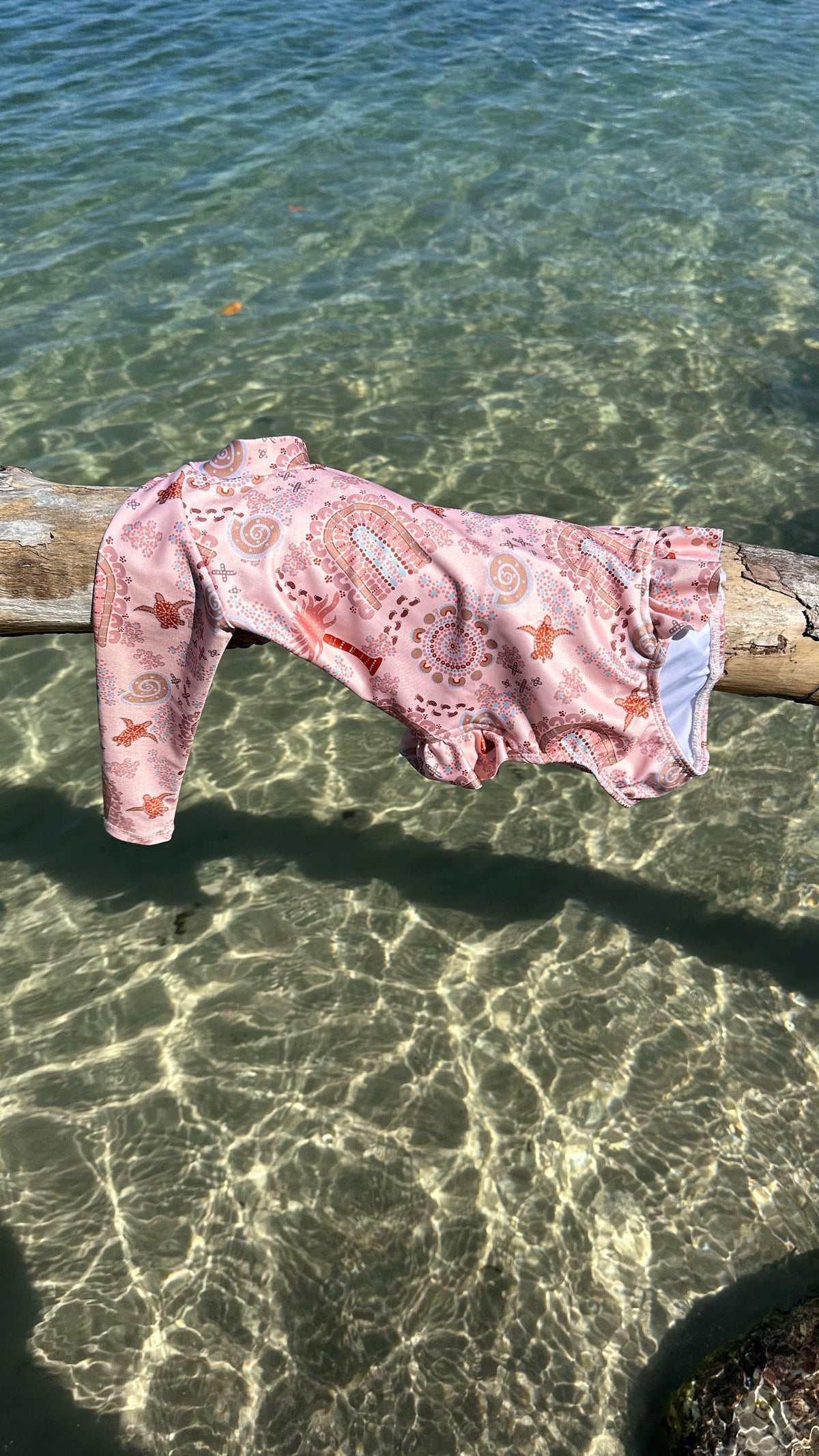 Salty Footprints Kids Swimwear - Long-sleeve Peach