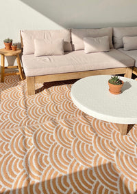 Recycled Outdoor Mat 14 Rainbow Wave ~ Small 1.8 x 1.8