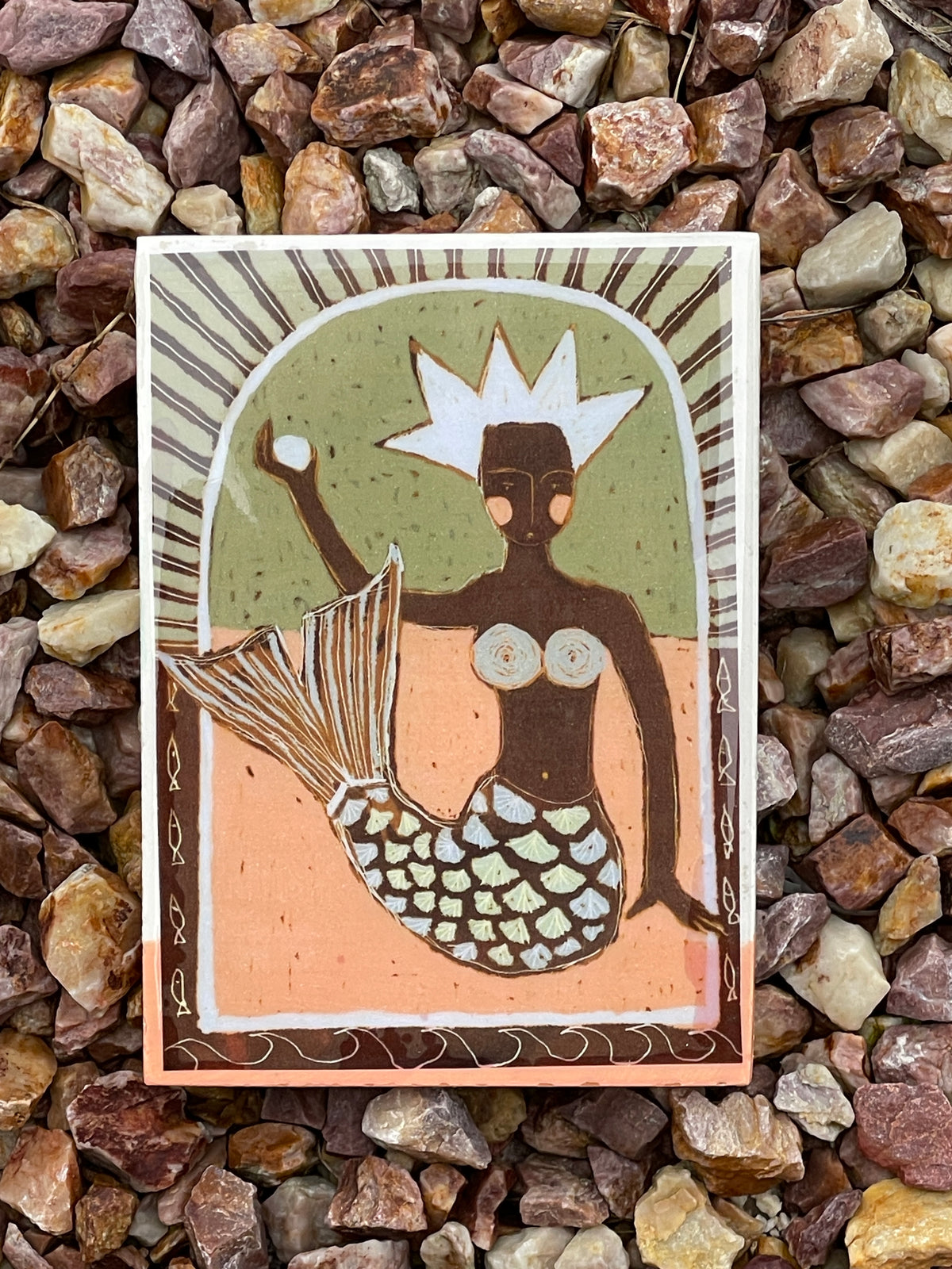 Sue Fantini Tile - Pearl Mermaid