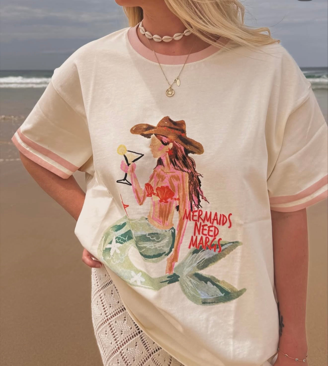Mermaids Need Margs Shirt – White Pick it Fence