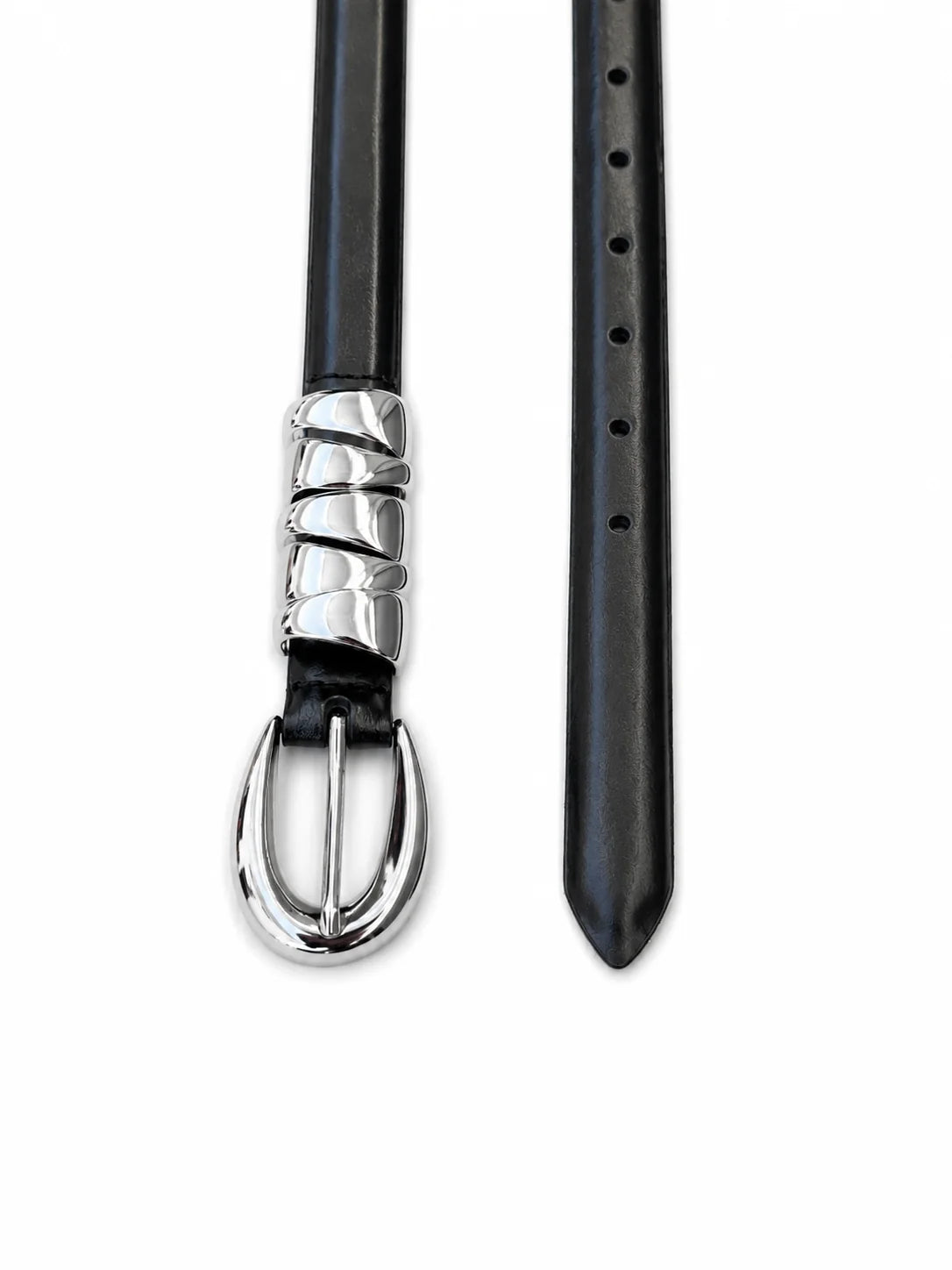 Molten Silver Loop Leather Belt
