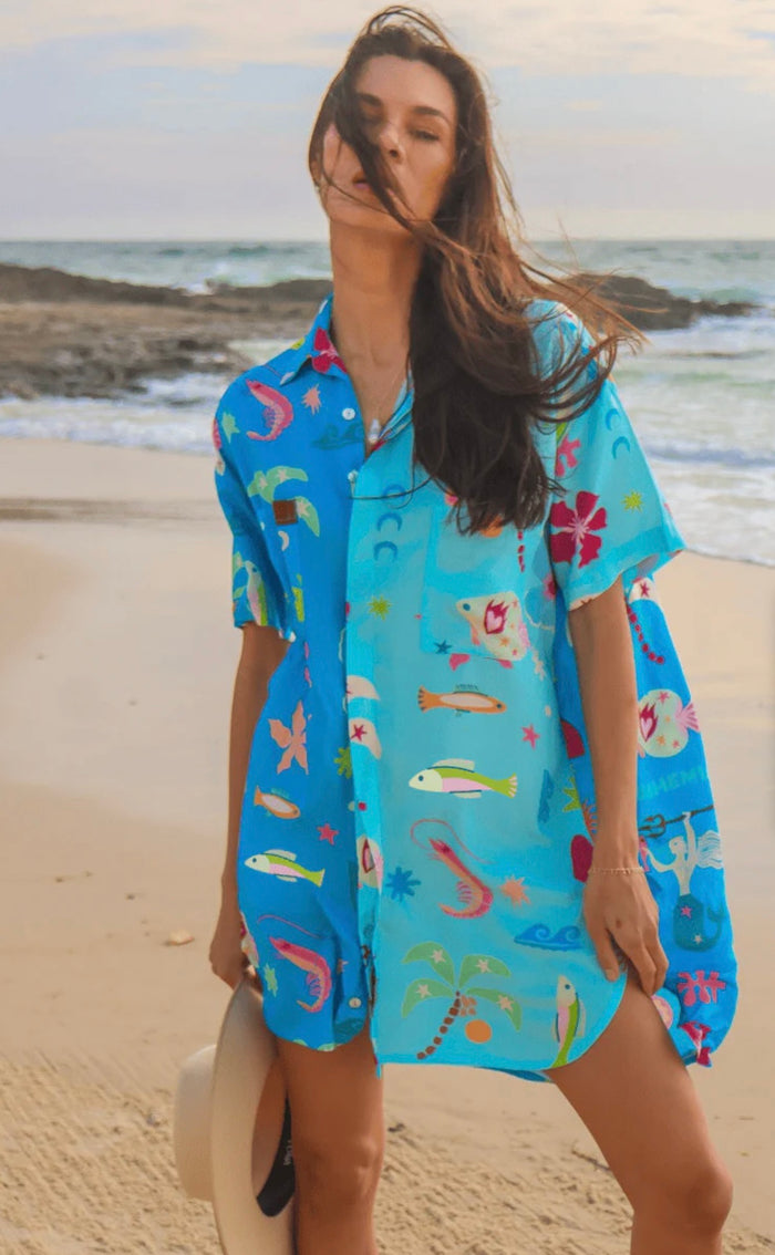 Hibiscus Dream Shirt Dress