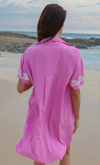 Ocean Club Shirt Dress Pink