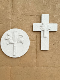 Wall Tile - White Palm - Large Cross