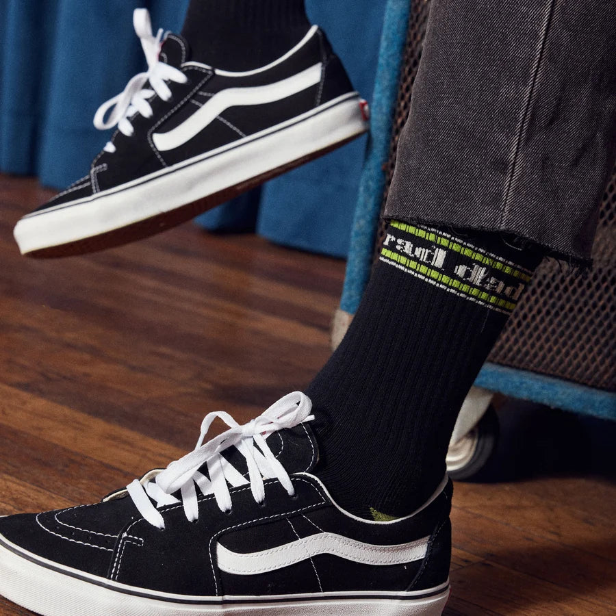 RAD DAD ORGANIC COTTON CREW SOCKS SINGLE - BLACK/LIME
