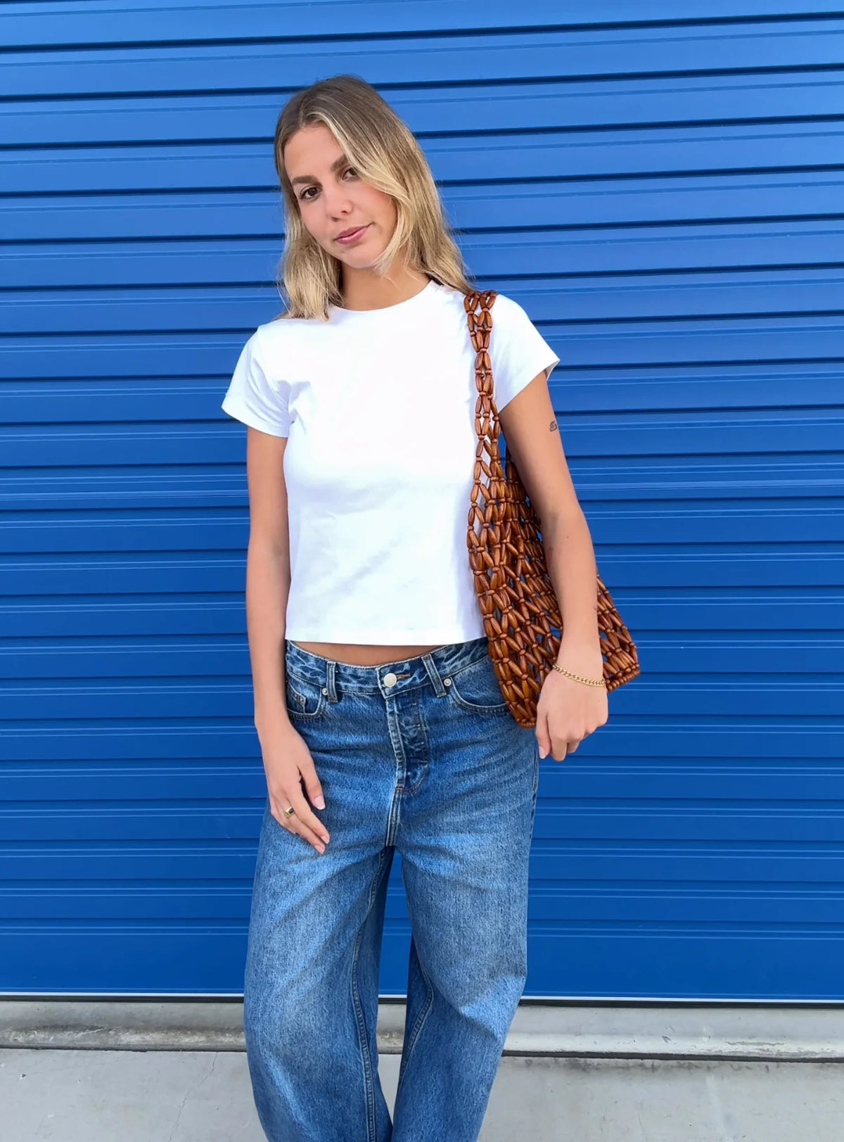 Beaded Brown Bucket Bag