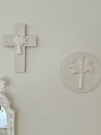 Wall Tile - White Palm - Large Cross