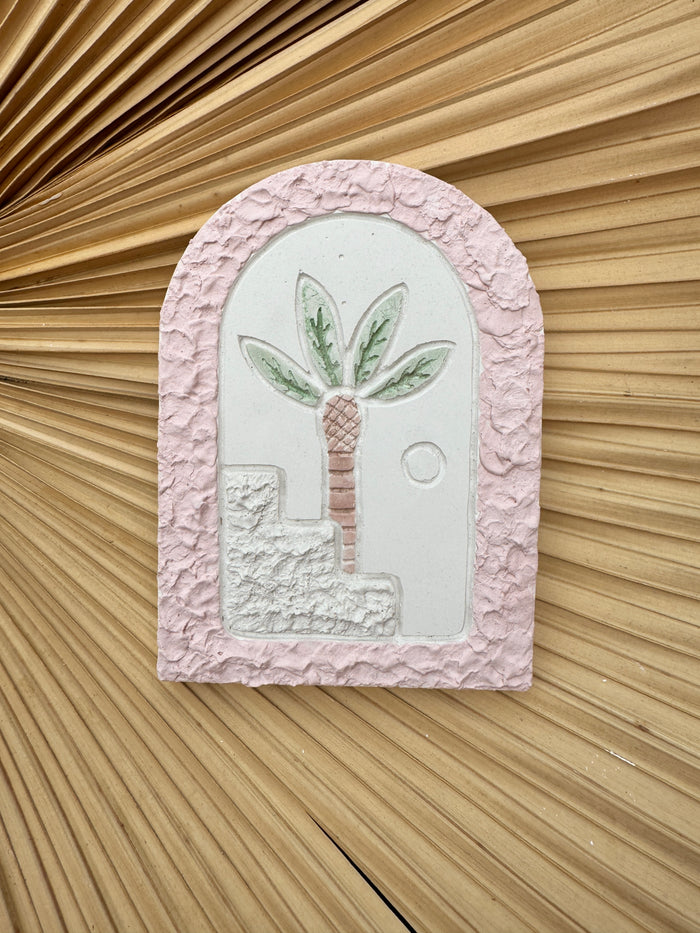 Plaque - Pink Palm - Small
