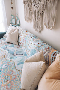 Indigenous Throw Blue Ocean By Natalie Jade