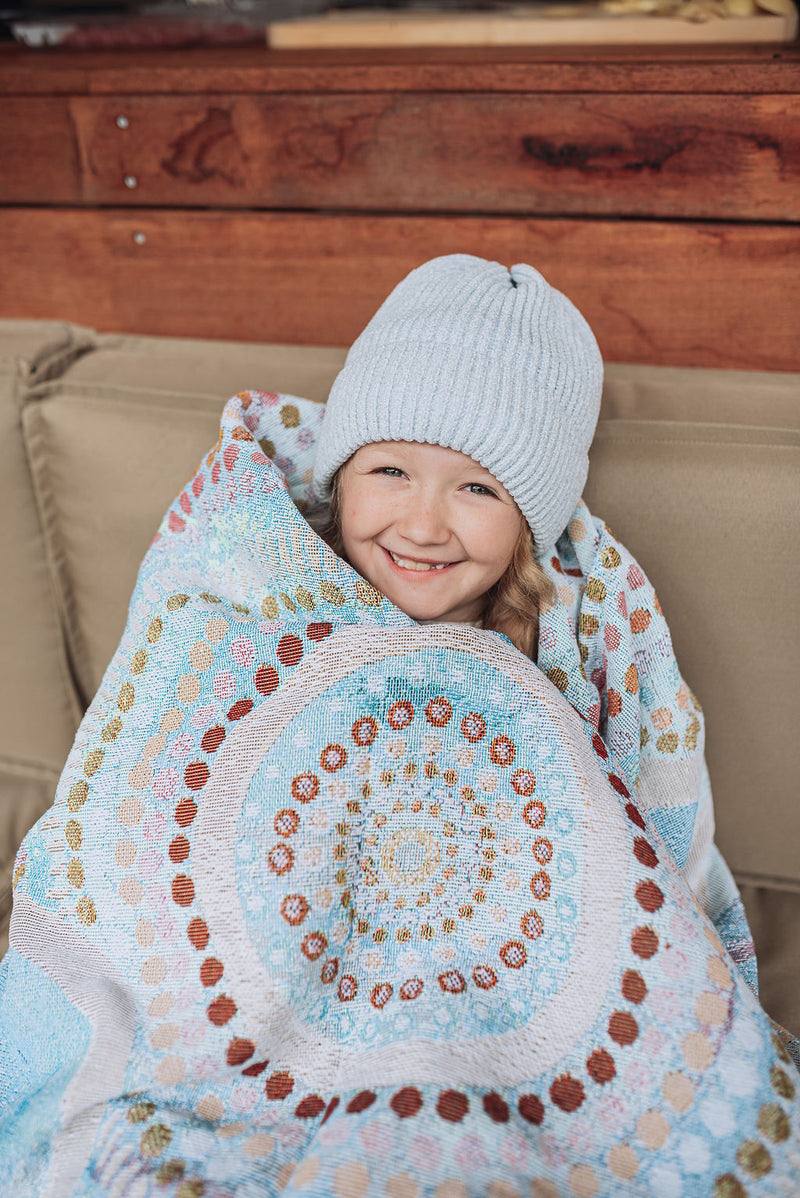 Indigenous Throw Blue Ocean By Natalie Jade