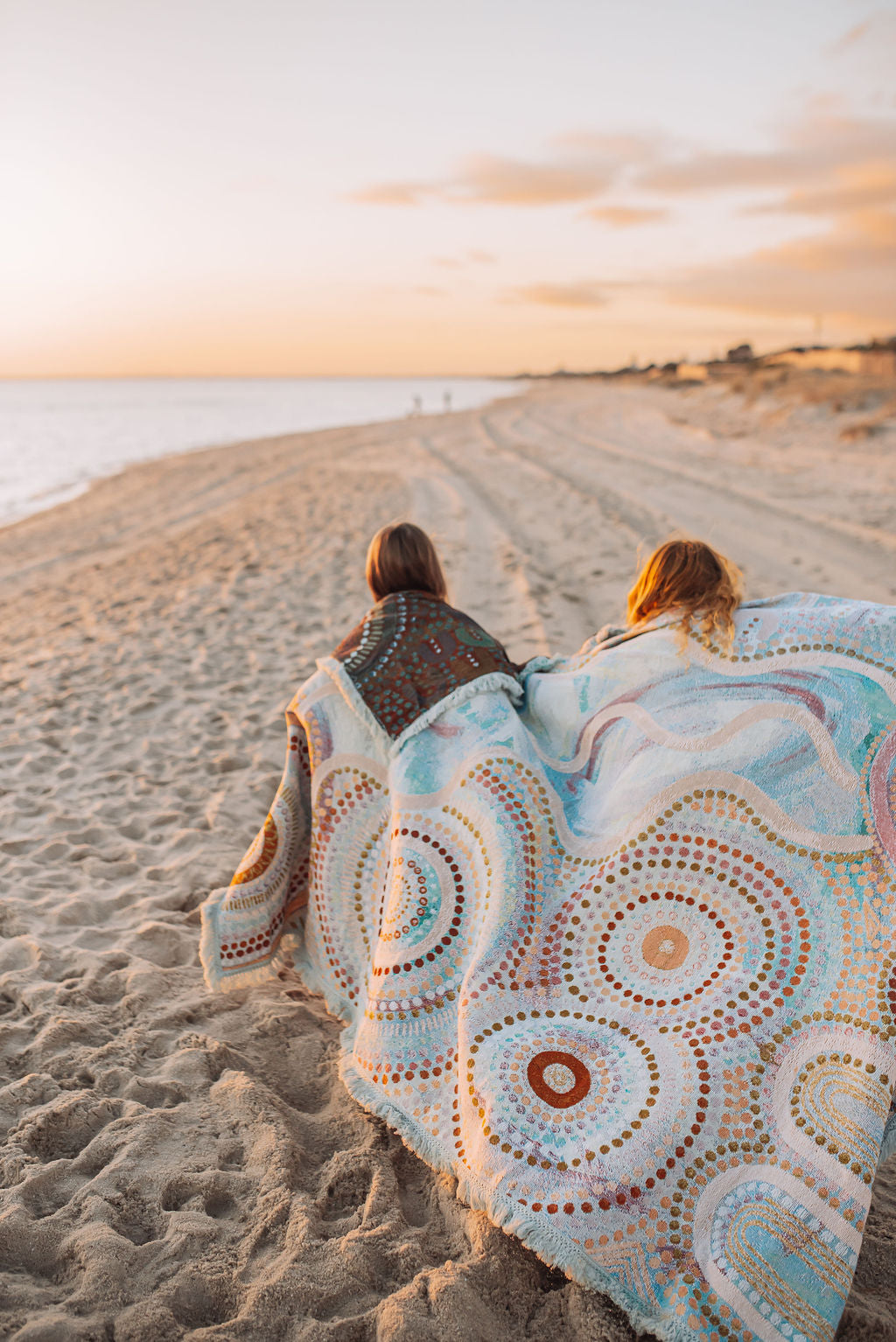 Indigenous Throw Blue Ocean By Natalie Jade