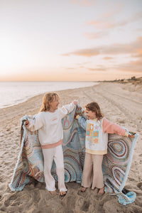 Indigenous Throw Blue Ocean By Natalie Jade