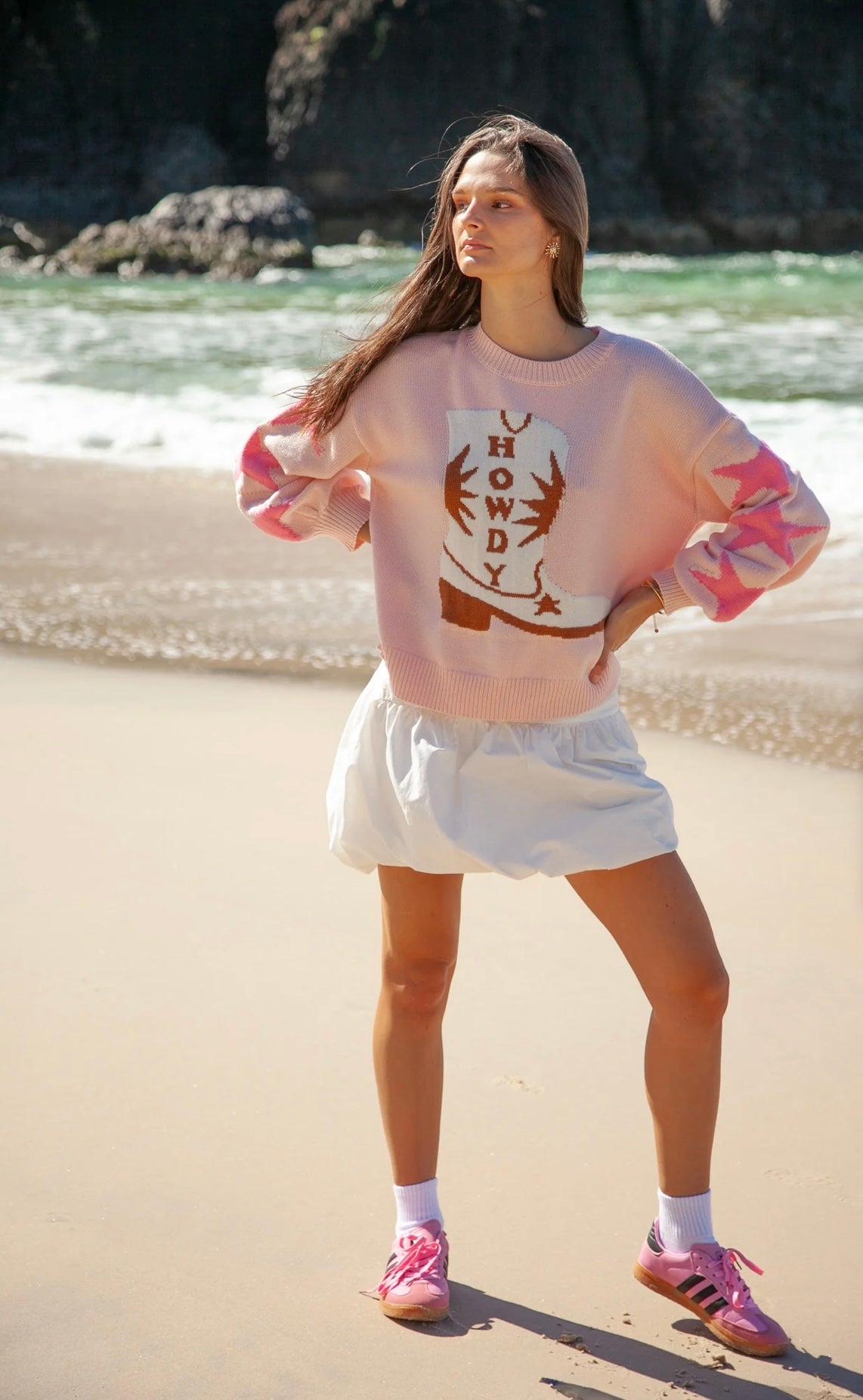 Knit Sweater - Howdy Pink