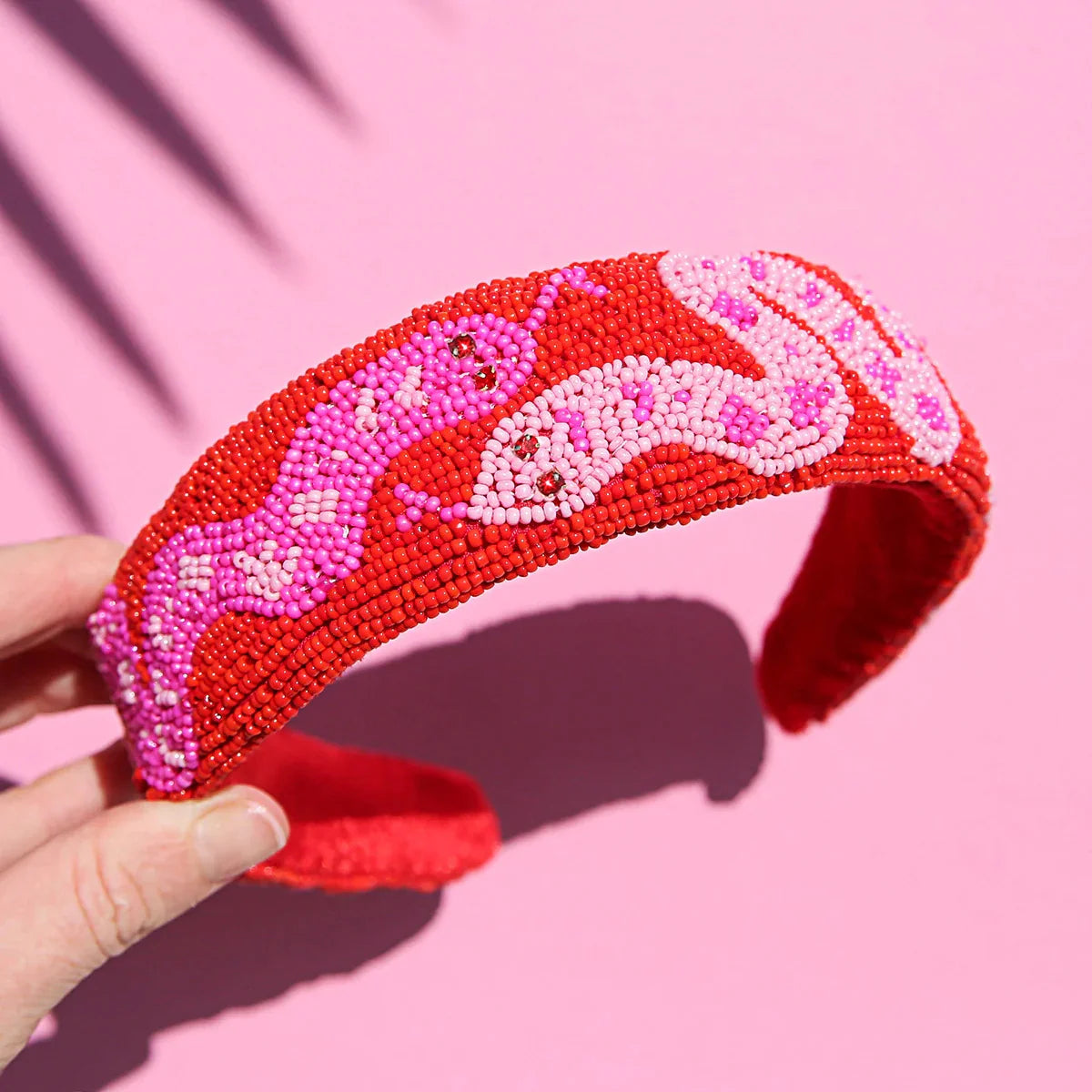 Beaded Headband Snake Pink