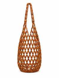 Beaded Brown Bucket Bag