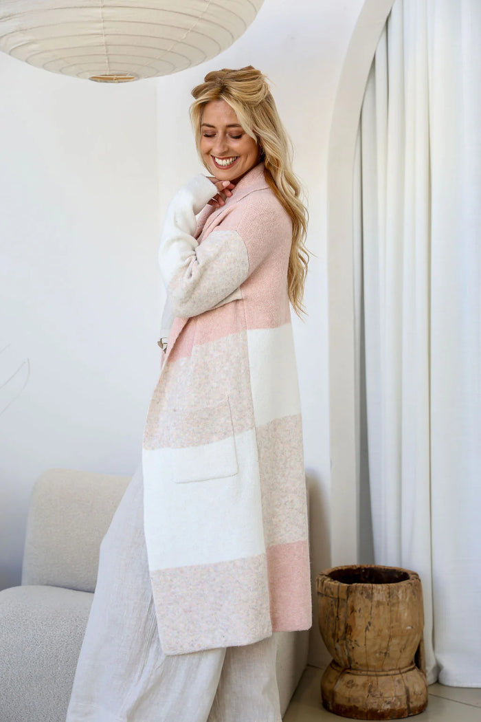 Camilla Knitted Cardigan - Natural Blush