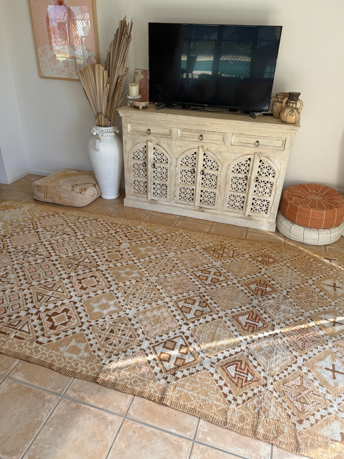 Moroccan Vintage Rug “Indigo” 350 x 187