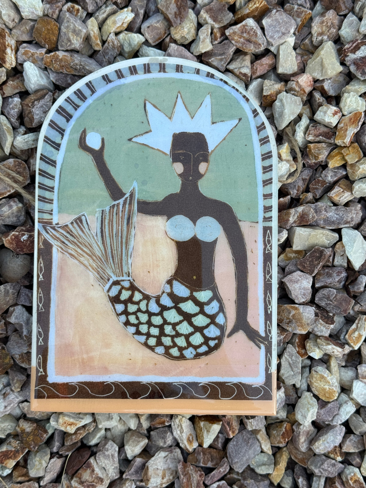 Sue Fantini Tile - Pearl Mermaid Large Arch