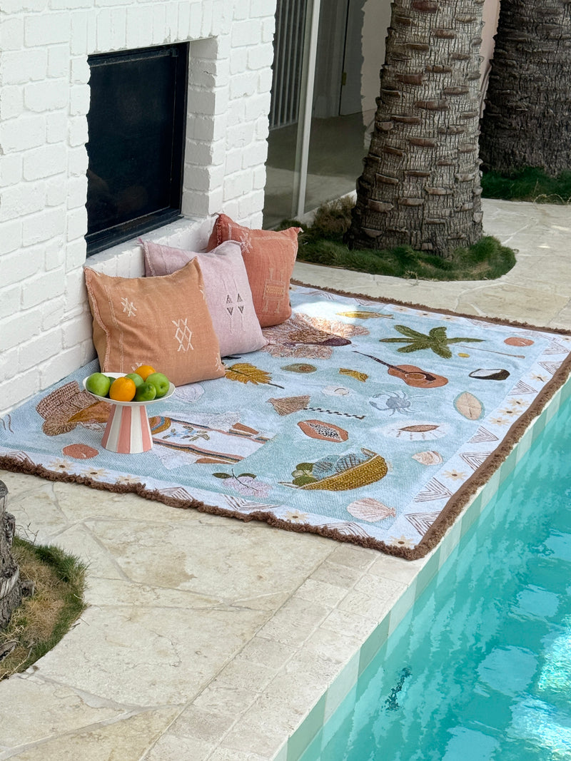 Tiffany Striped Metal Platter on Stand