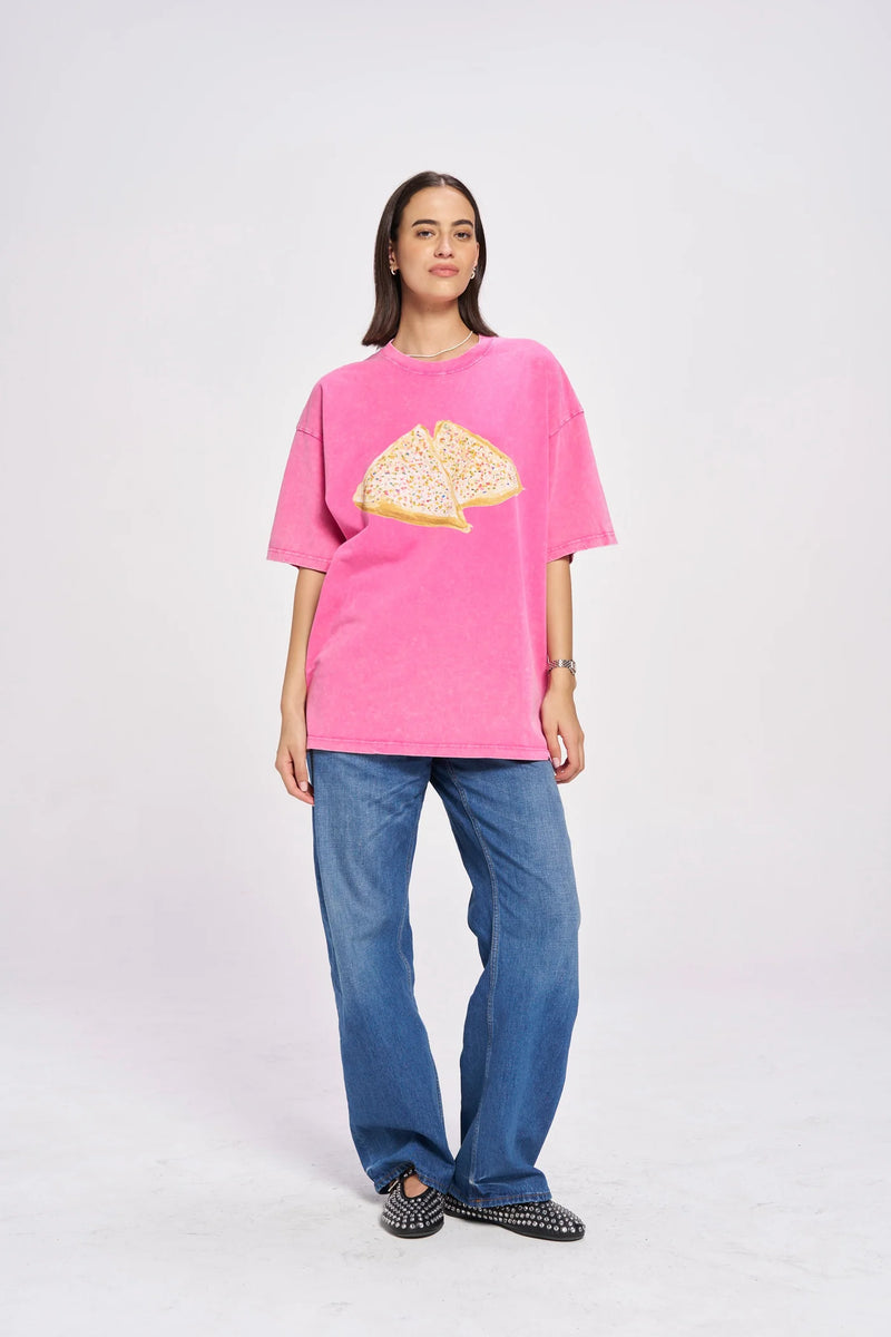 FAIRY BREAD Oversized Shirt Rose Red