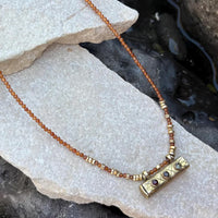 Hessonite Taweez Necklace Gold Plated Brass Amulet