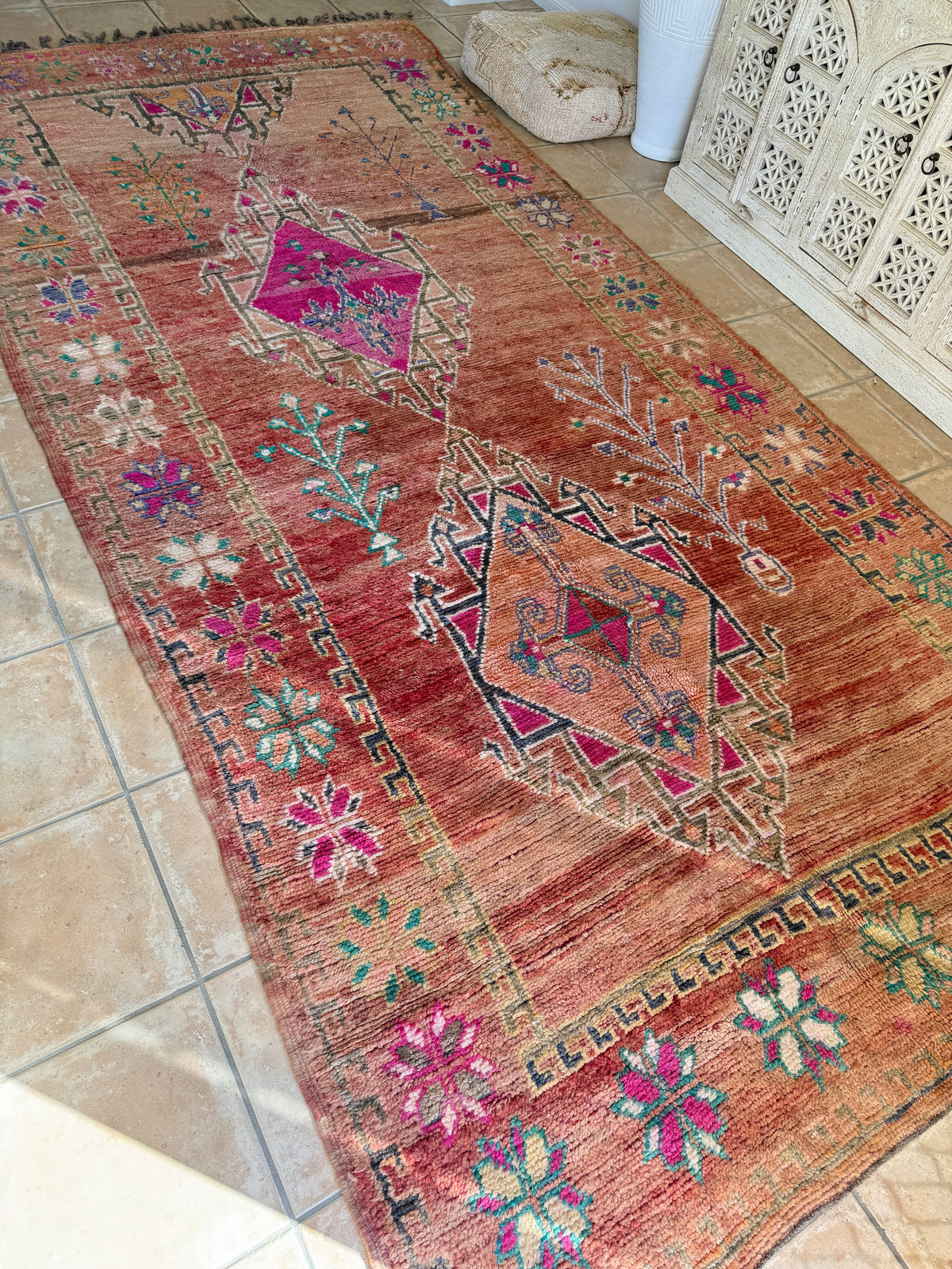 Moroccan Vintage Rug “Daisy” 382 x 191