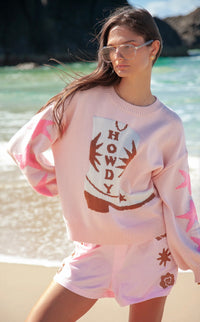 Knit Sweater - Howdy Pink