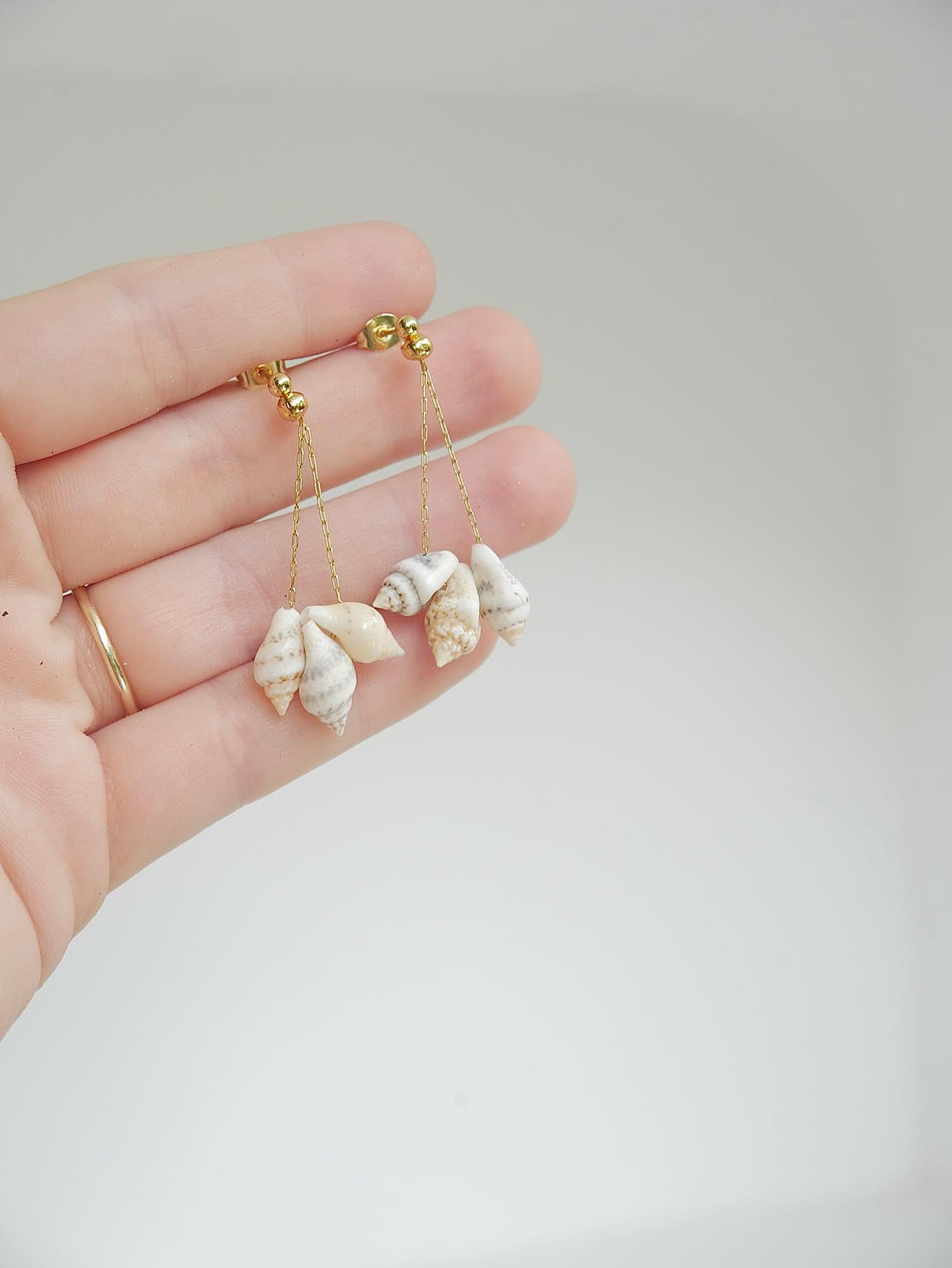 Earrings - Petite Triple Shell