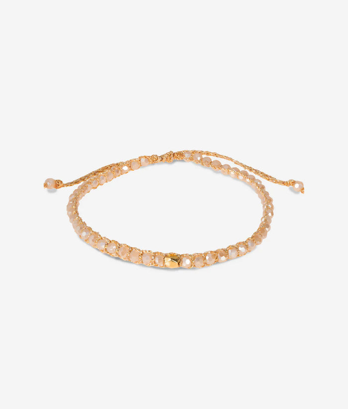 Glass Champagne Crystal Bracelet | Gold: 18K Gold