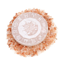 Selenite Engraved Plate - Sun & Moon Birthsigns