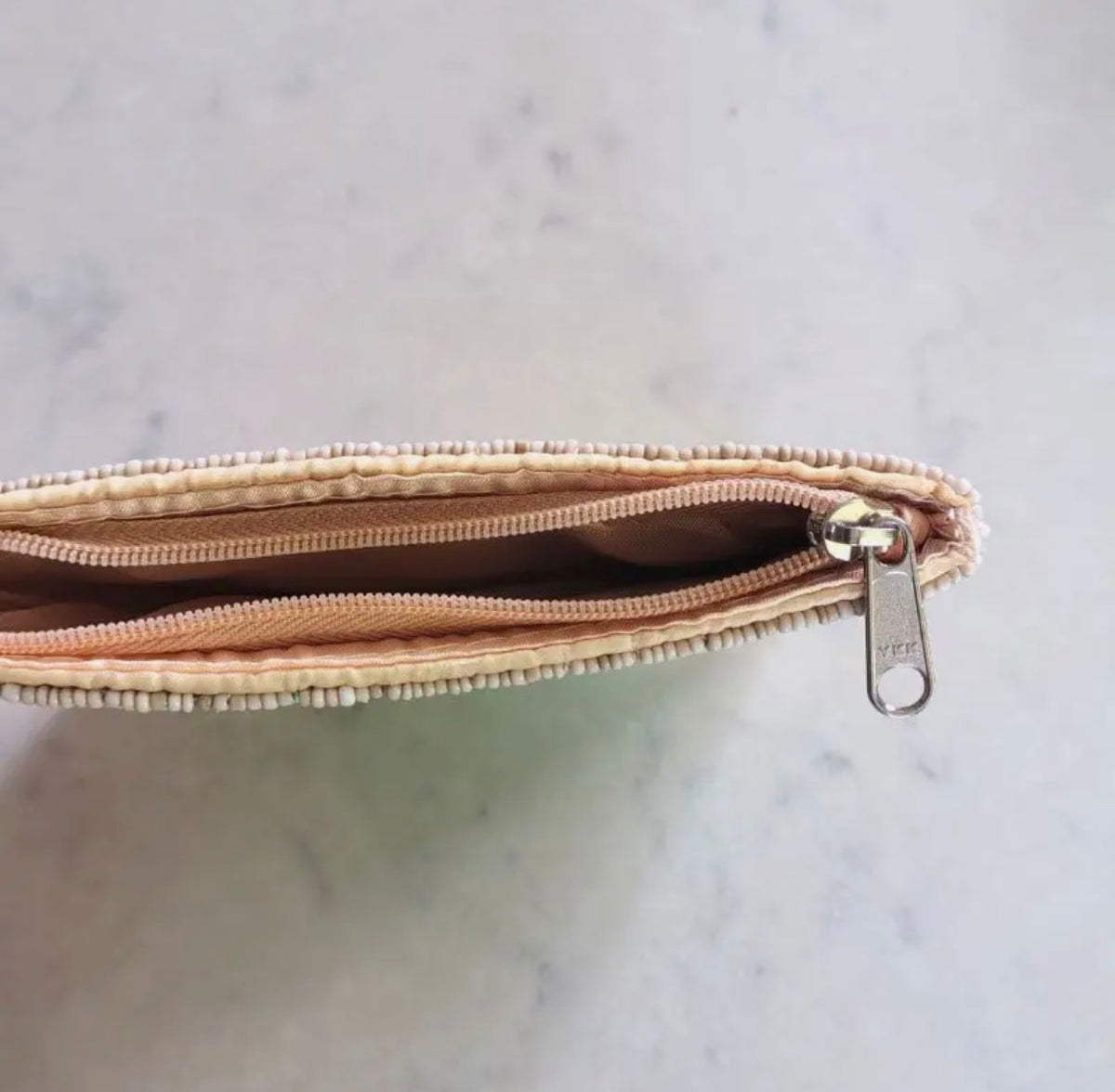 Golden Palm Beaded Mini Pouch Purse