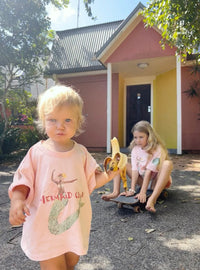 Mermaid Club Boxy Tee - Kids Pink