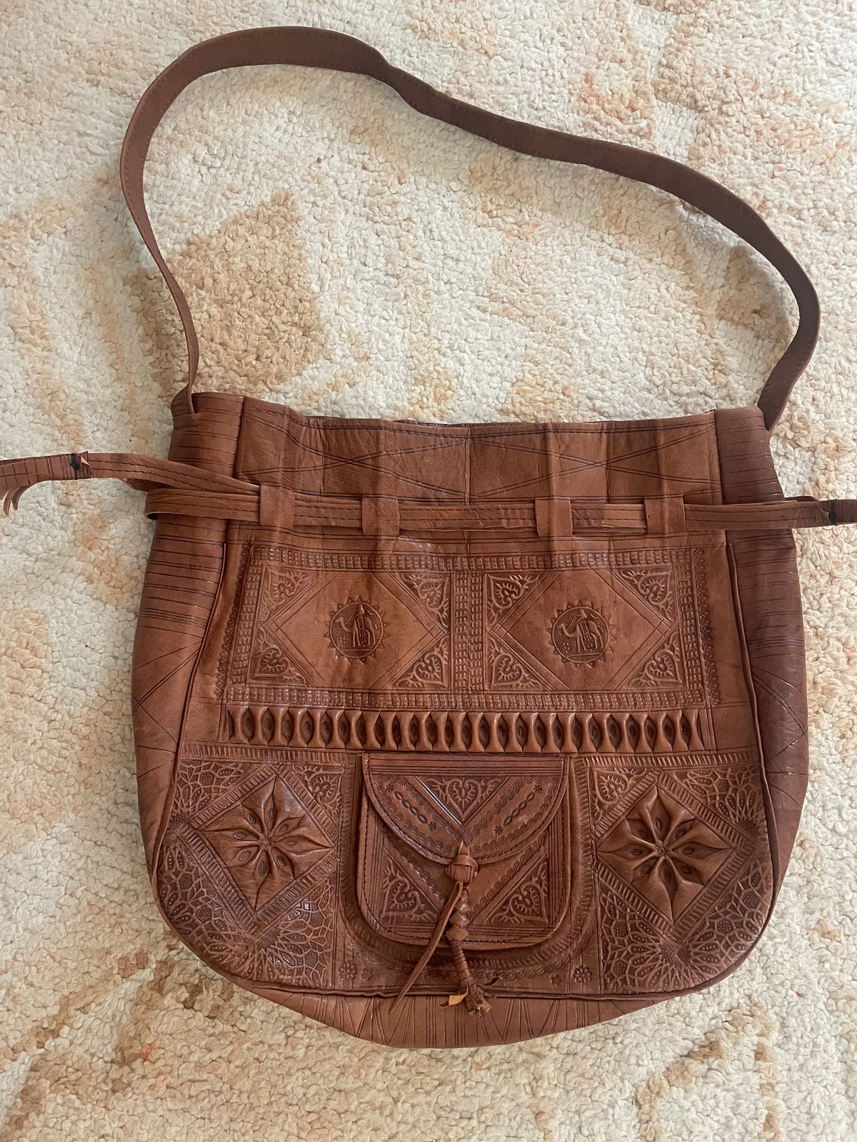 Moroccan Leather Handbag Chocolate