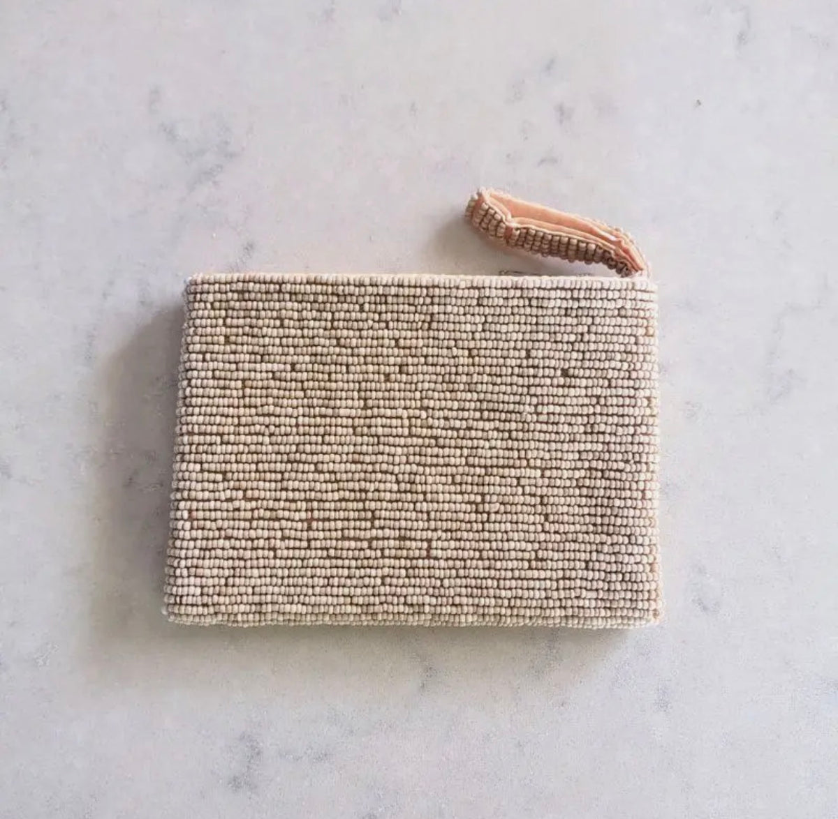 Golden Palm Beaded Mini Pouch Purse
