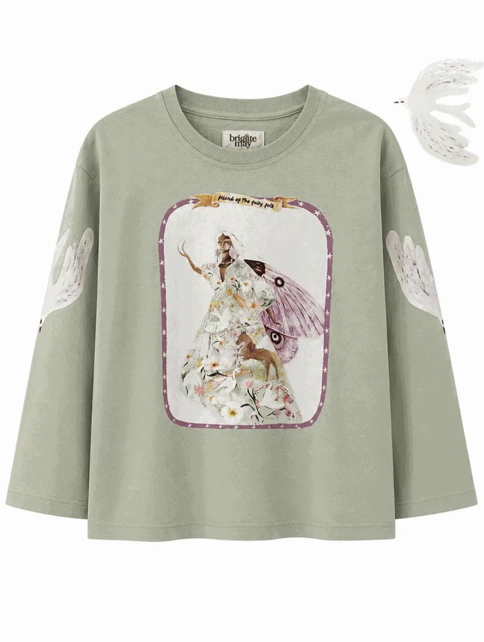 Fairy Folk Long Sleeve Tee Kids Sage