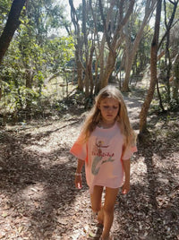 Mermaid Club Boxy Tee - Kids Pink
