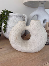 Toroid Ceramic Vase - Ivory - Seconds