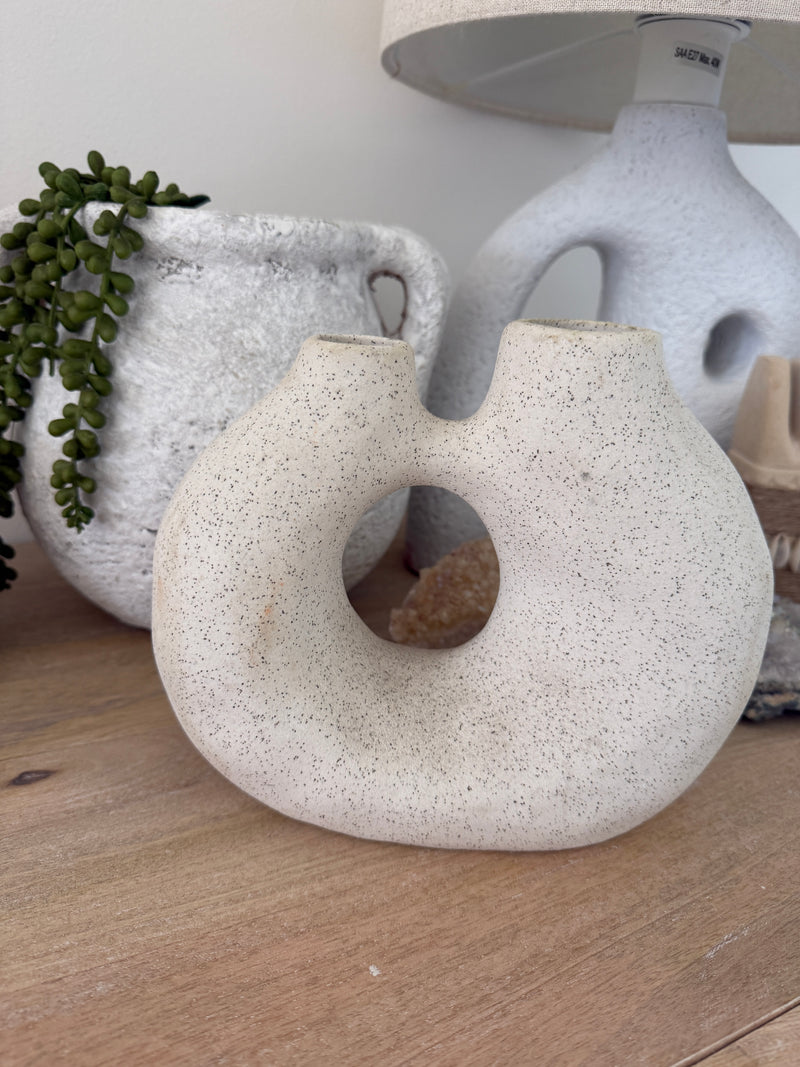 Toroid Ceramic Vase - Ivory - Seconds