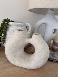 Toroid Ceramic Vase - Ivory - Seconds