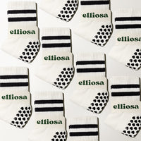 Pilates Dual-Direction Grip Socks - Black Stripes