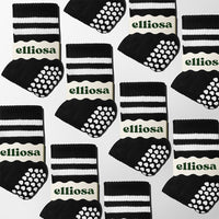 Pilates Dual-Direction Grip Socks - Black Stripes