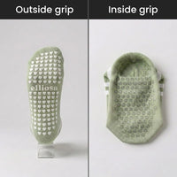 Pilates Dual-Direction Grip Socks - Matcha Stripes
