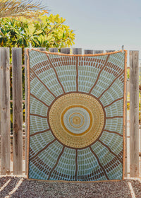 Indigenous Throw “Our Mothers Country" By Leah Cummins