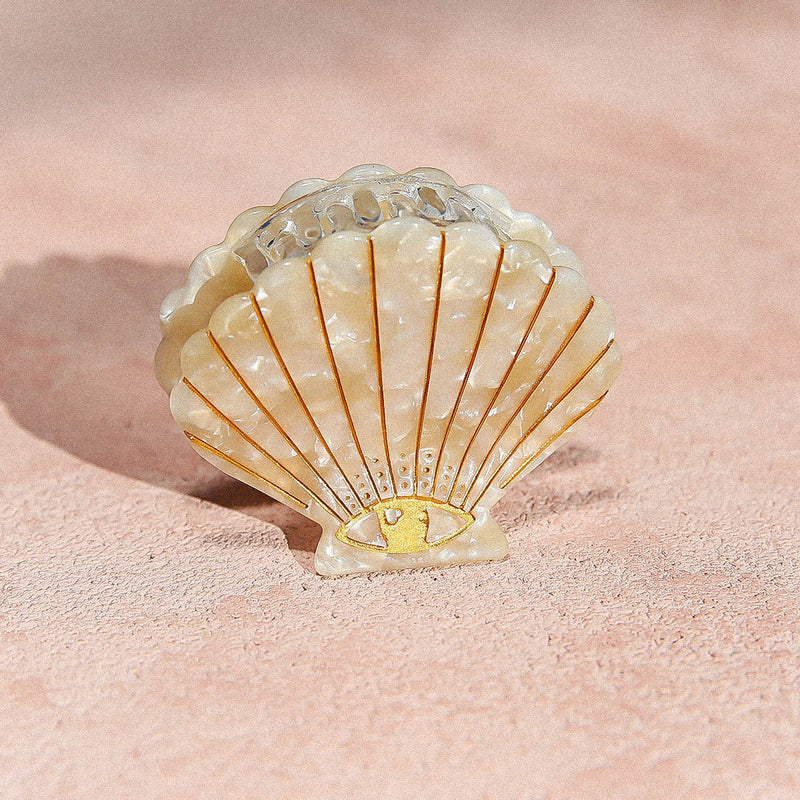 Hair Clip Claw Small Shell white