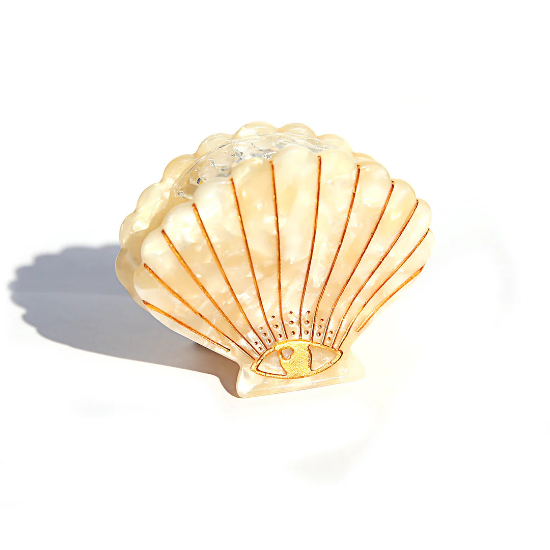 Hair Clip Claw Small Shell white