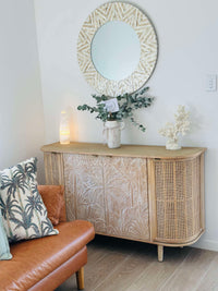 Buffet Les Palmas Carved Rattan & Wood