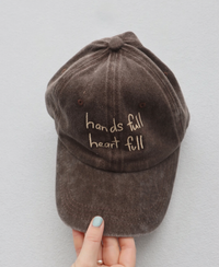 Heart Full Adults Cap: Cocoa w/ Cream Design