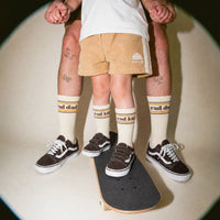RAD DAD ORGANIC COTTON CREW SOCKS SINGLE - NATURAL